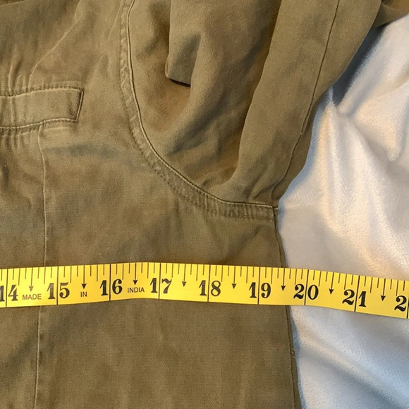 Brandy Melville army green cropped utility jacket zip up hooded snap buttons - Picture 9 of 9